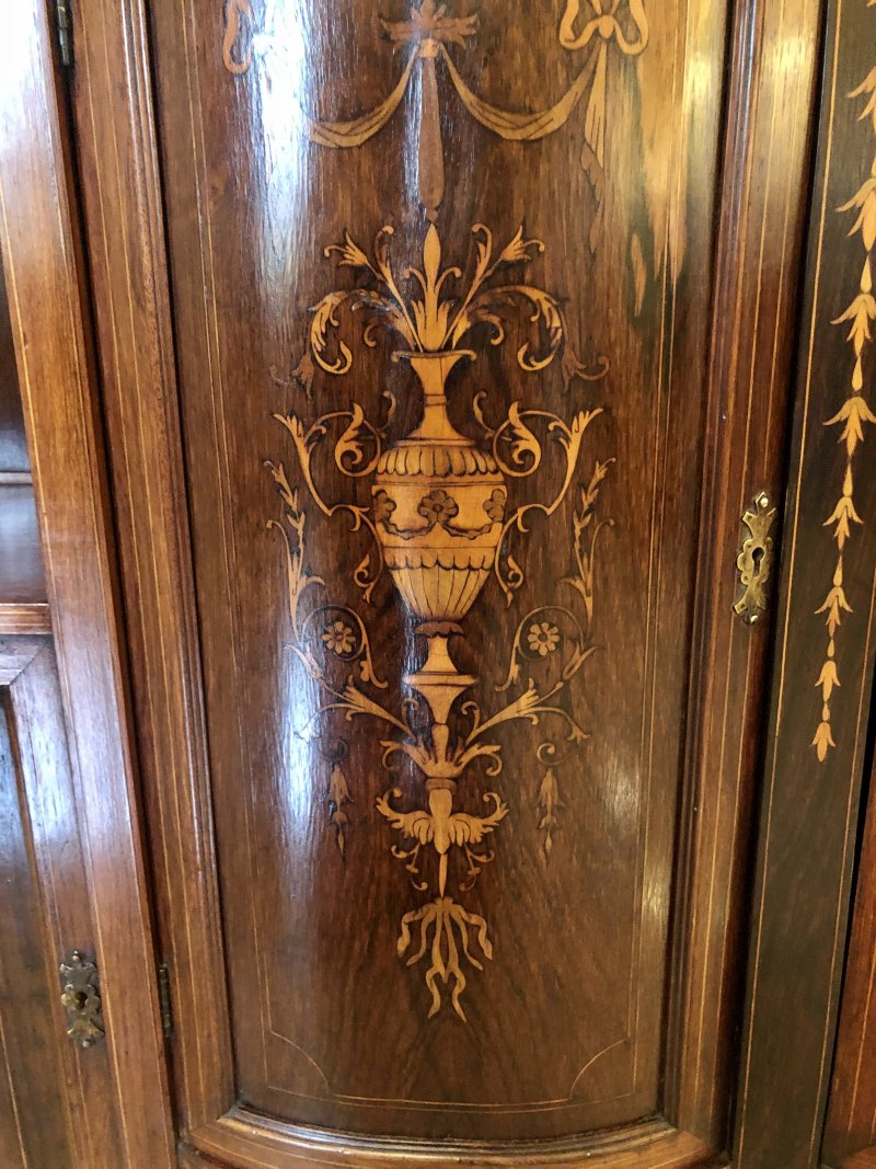 Antique Victorian Inlaid Rosewood Side Cabinet - Image 14